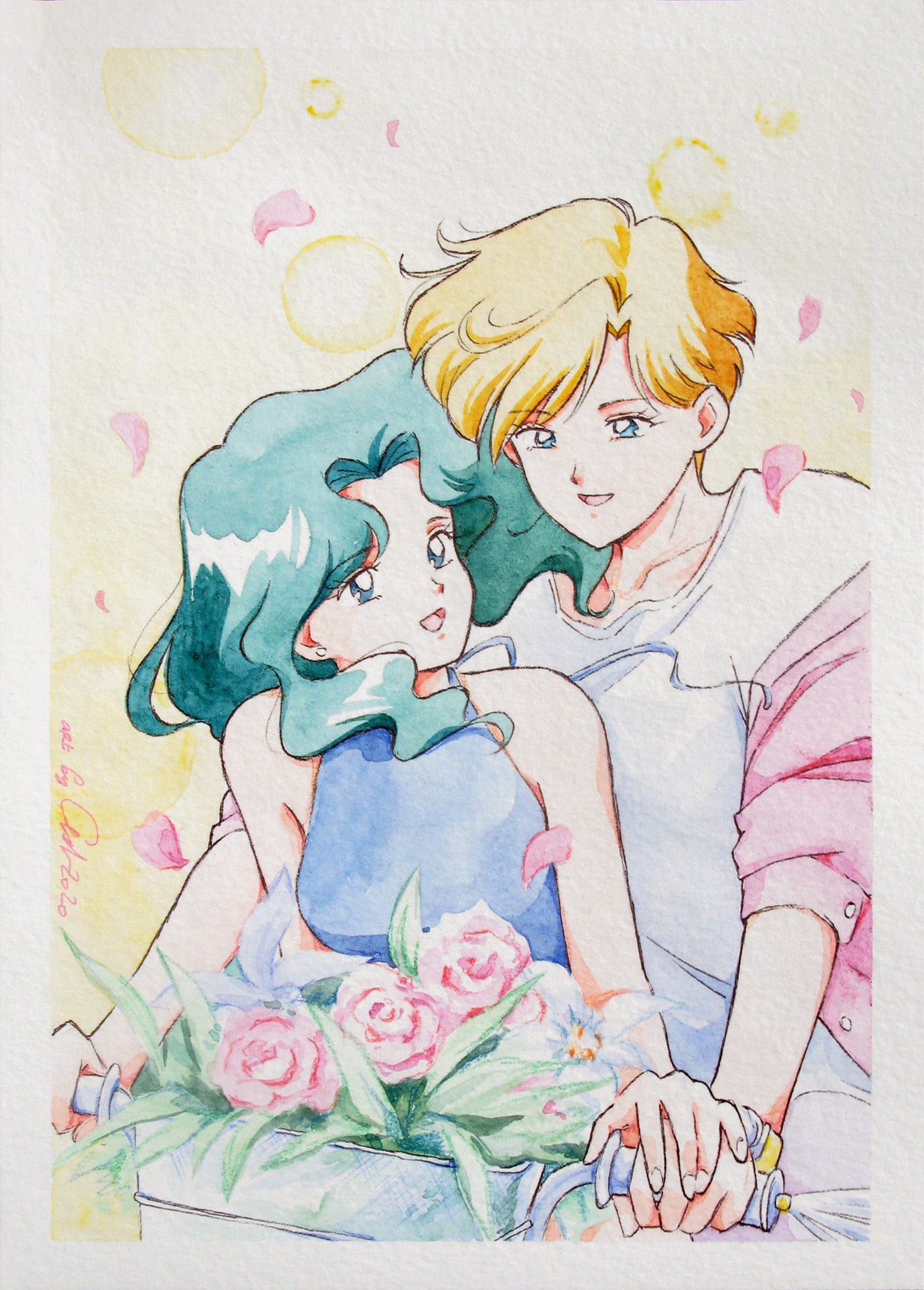 "Bicycle ride" by Valery ASH, 2020. A5 poster