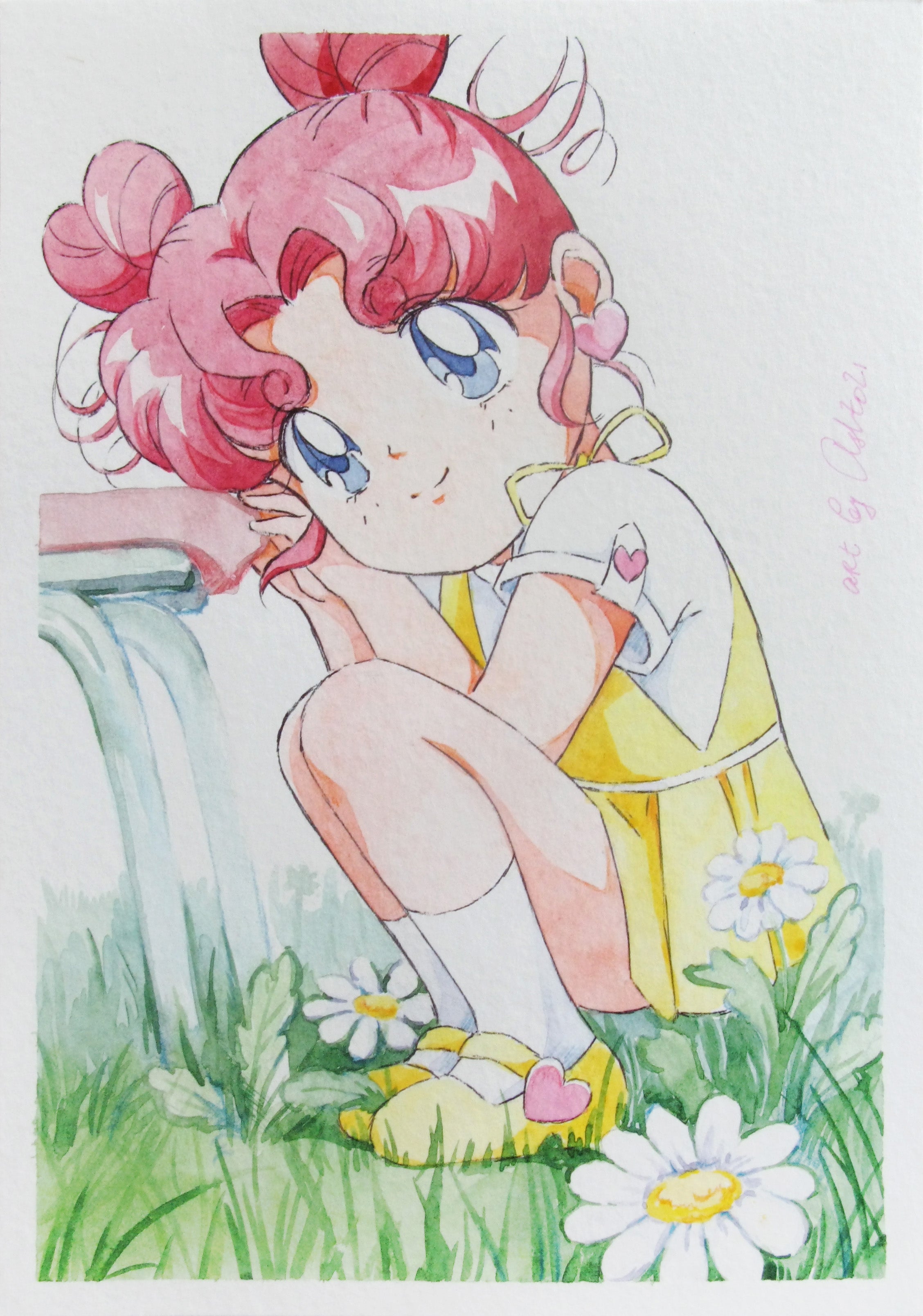"Chibi Chibi" by Valery ASH, 2021. Watercolour print