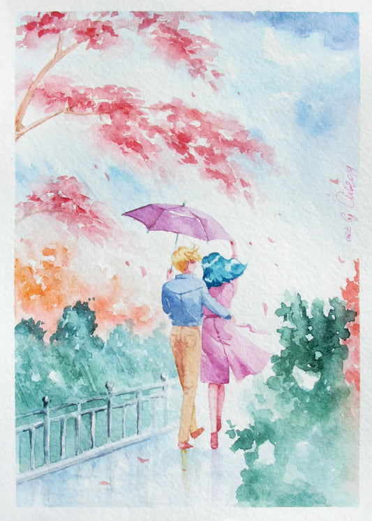 "Windy day" by Valery ASH, 2019. Watercolour print