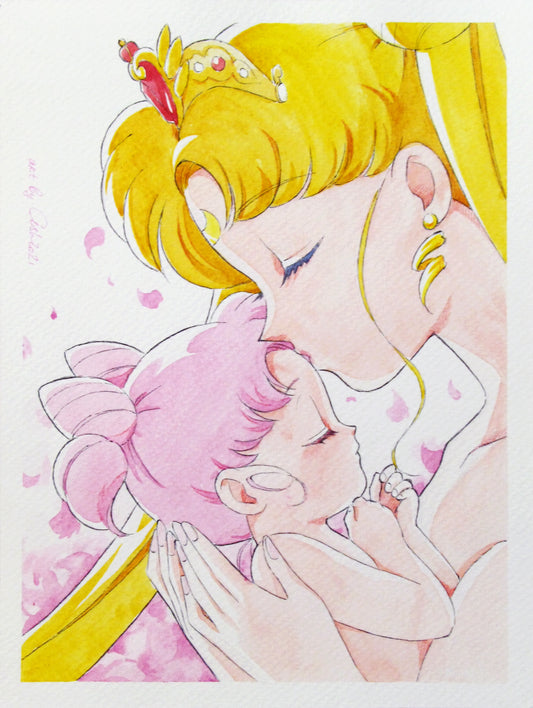 Fanart "My little girl", 2021. Postcard / print