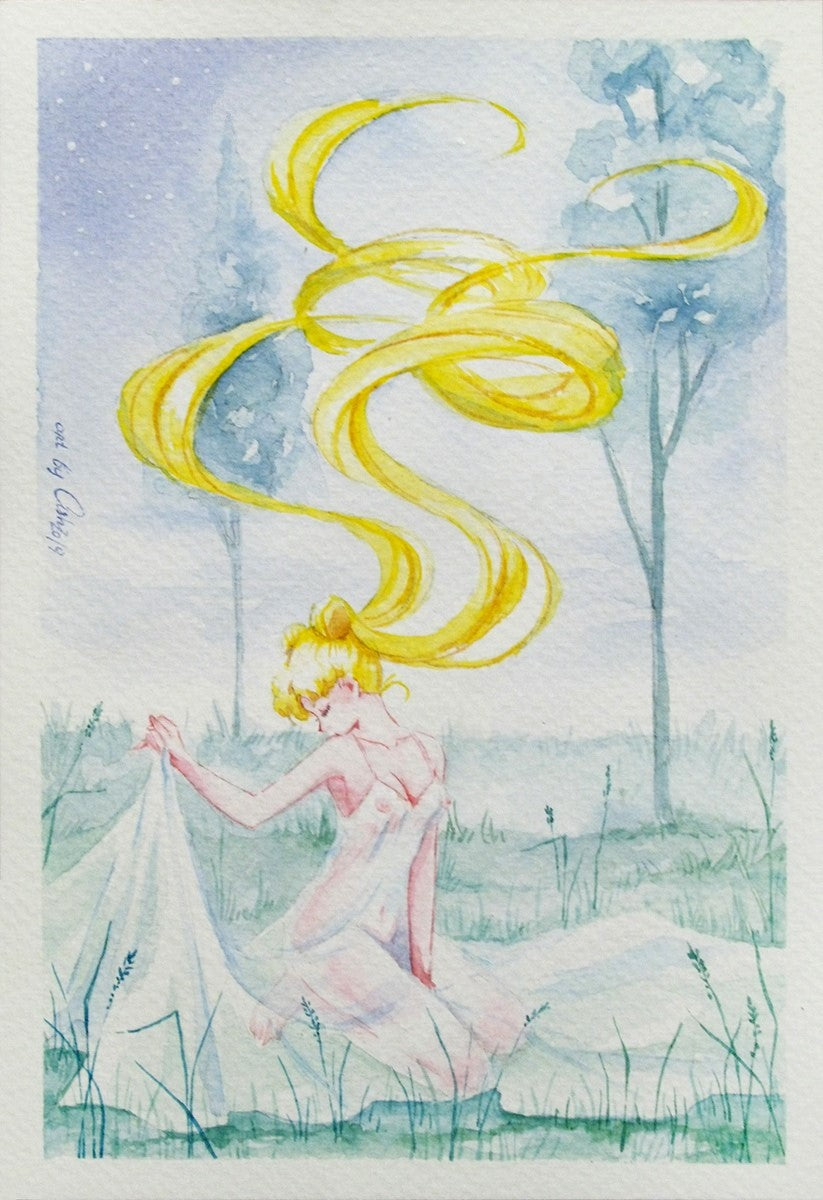 "In the garden" by Valery ASH, 2017. A5 poster