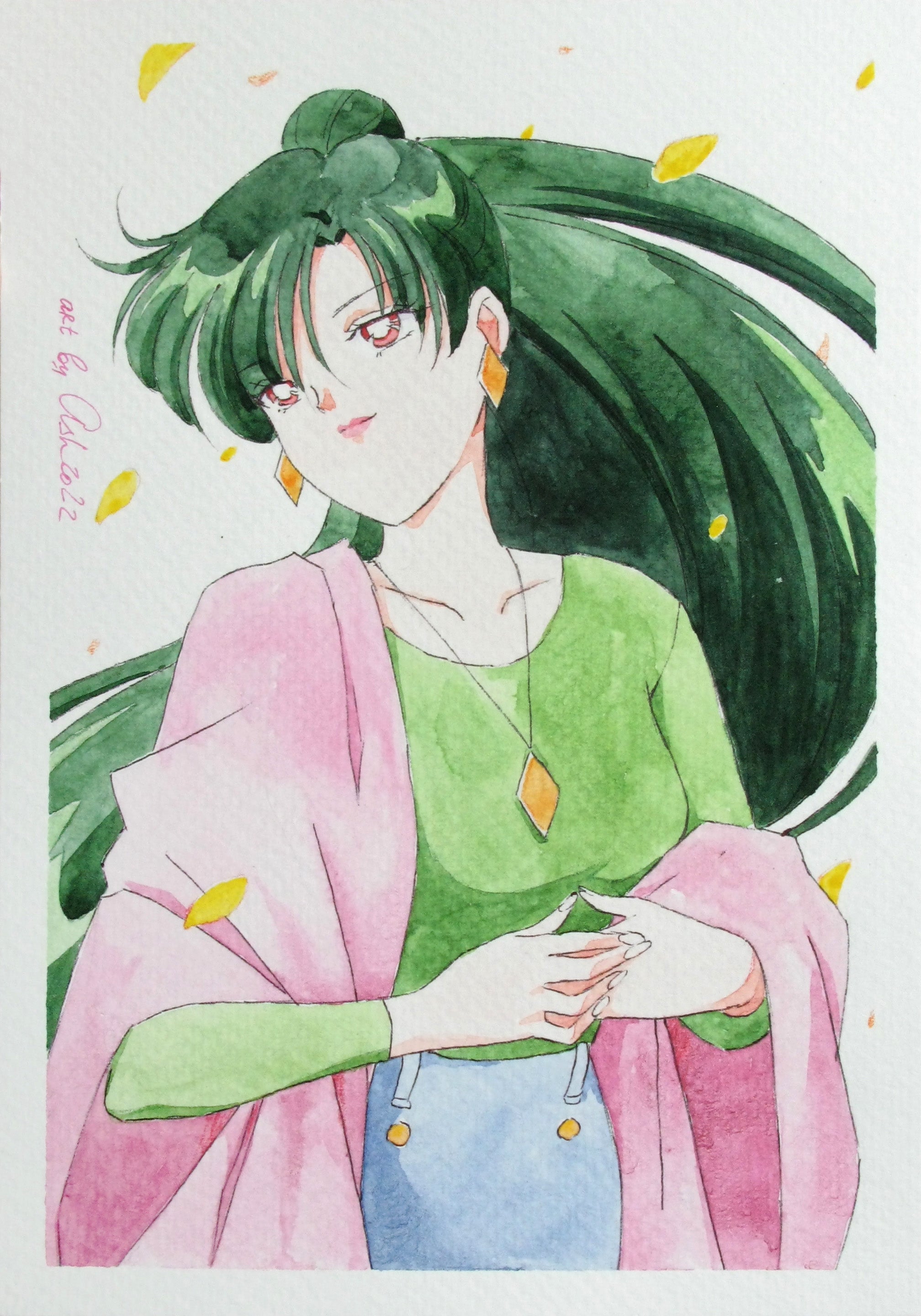 "Setsuna" Fanart by Valery ASH, 2022. Watercolour print