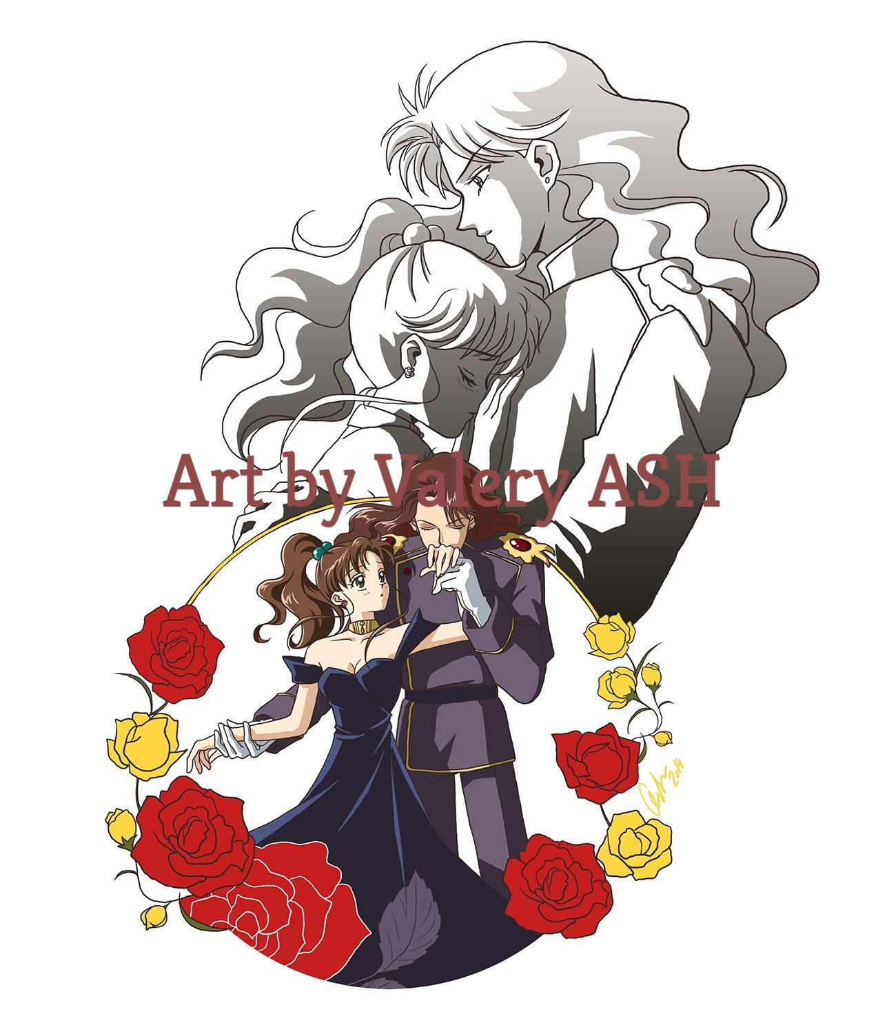 "Sailor Jupiter + Nephrite" Fanart by Valery ASH, 2014. A5 poster