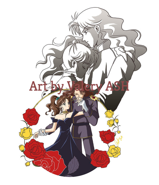 "Sailor Jupiter + Nephrite" Fanart by Valery ASH, 2014. A5 poster
