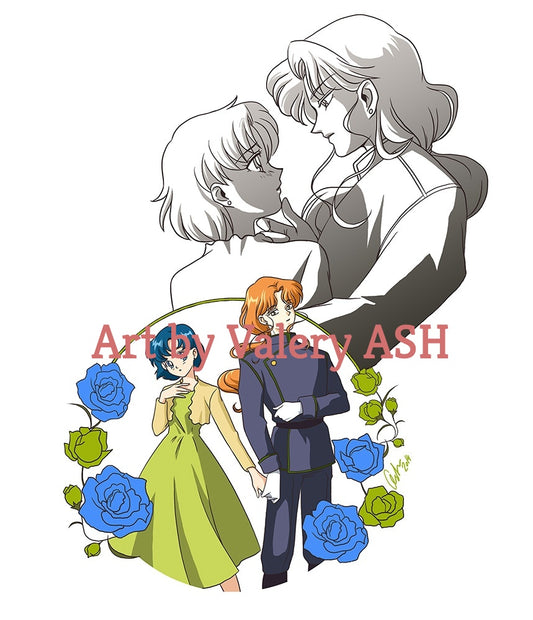 "Sailor Mercury + Zoisite" Fanart by Valery ASH, 2019. A5 poster