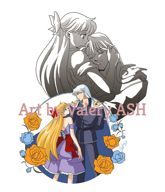 "Sailor Venus + Kunzite" Fanart by Valery ASH, 2014. A5 poster