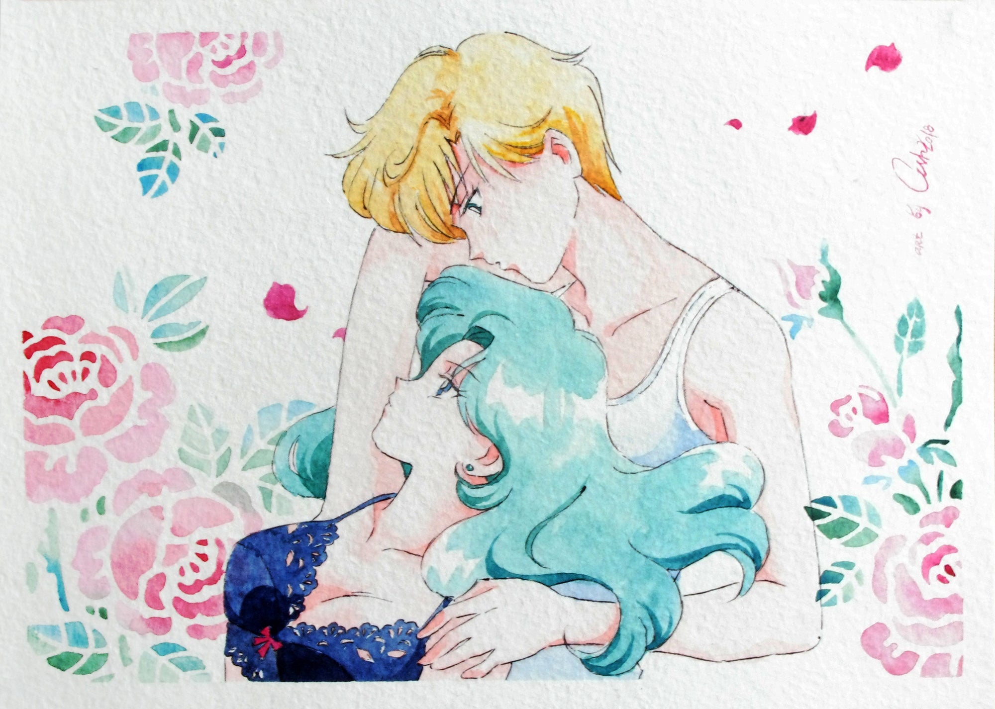 Fanart "Good morning, Michiru", 2018. Postcard