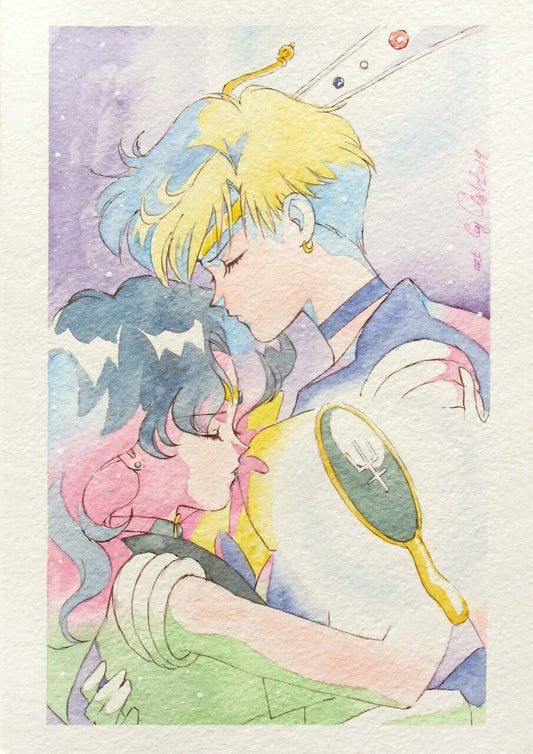 "I will hold you where my heart is" by Valery ASH, 2019. Watercolour print