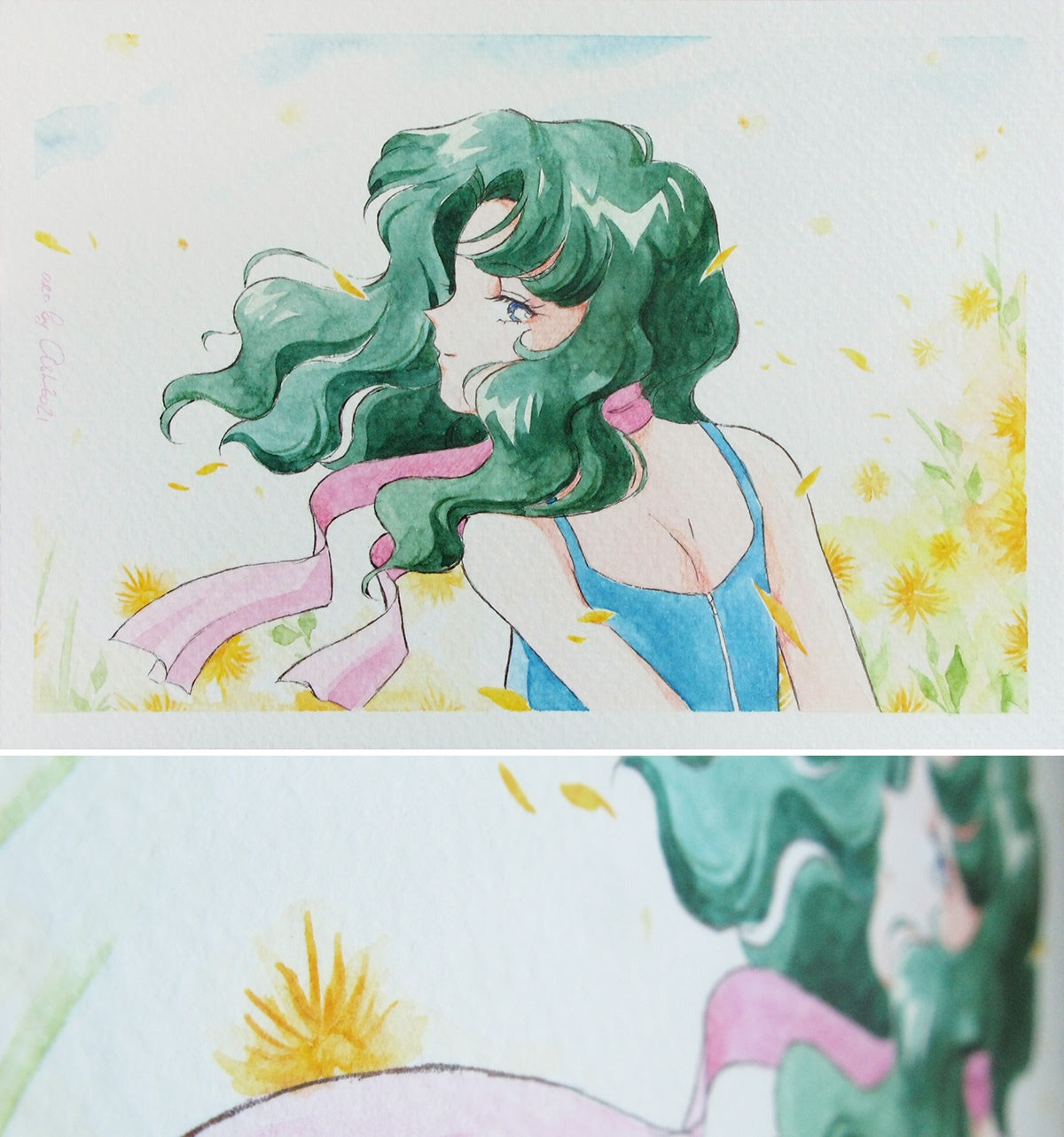 "Last summer days" Fanart by Valery ASH, 2021. Print (last items on linen paper)