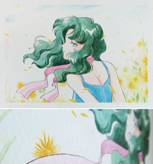 "Last summer days" Fanart by Valery ASH, 2021. Print (last items on linen paper)