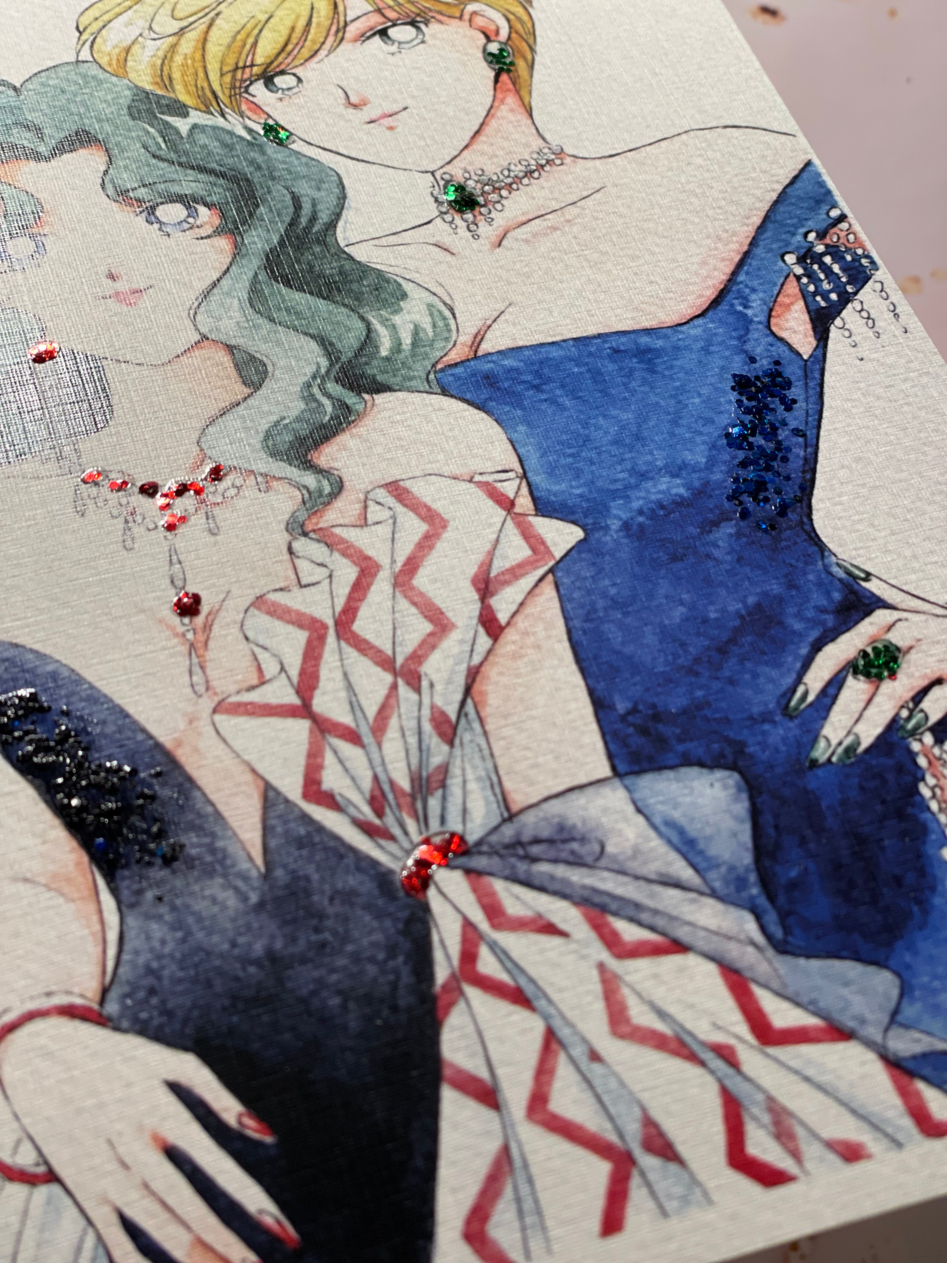 ”Night out” by Valery ASH, 2020. Decorated watercolour print