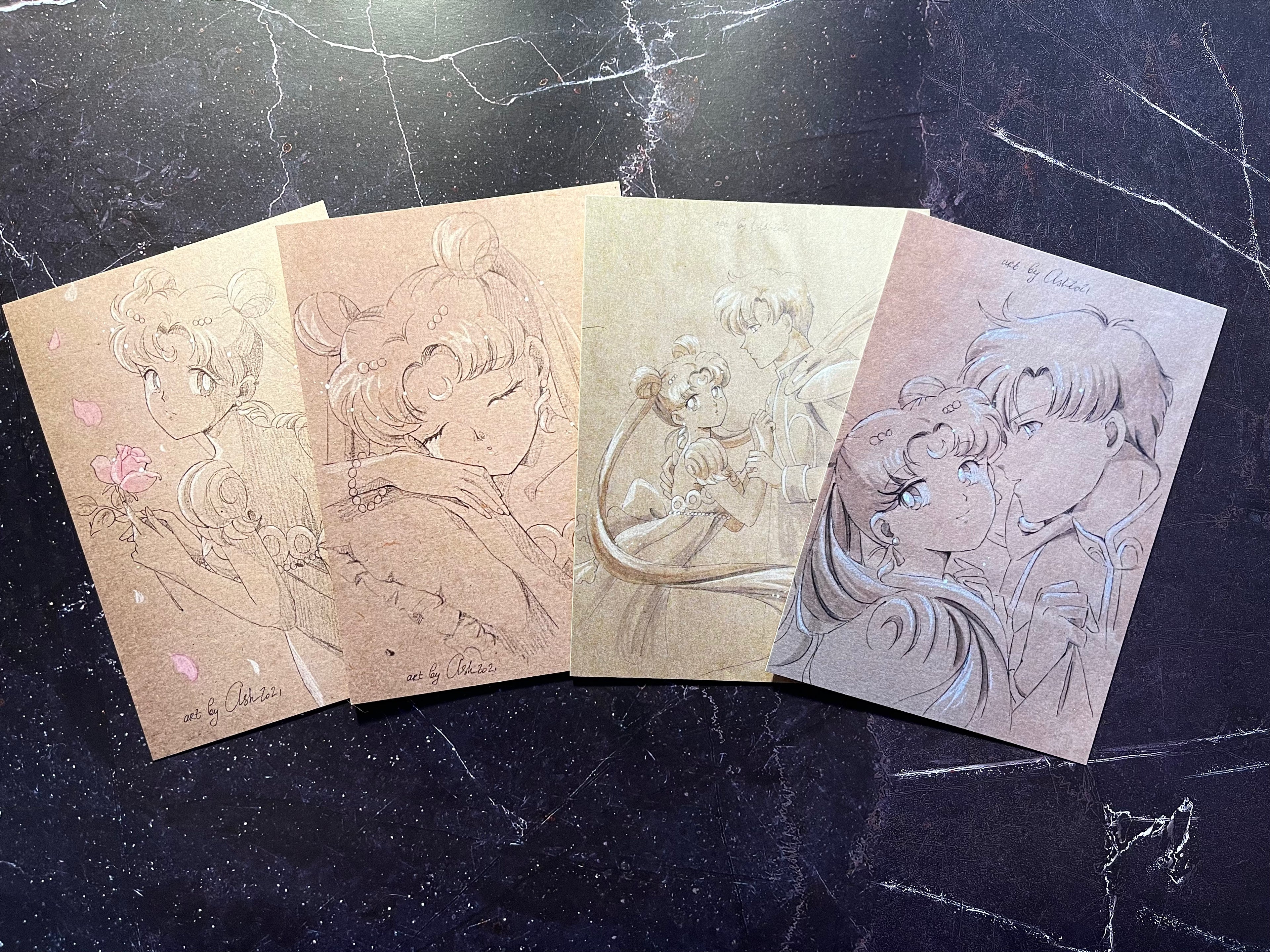 Postcard set "Moon Princess and Prince from the Earth”