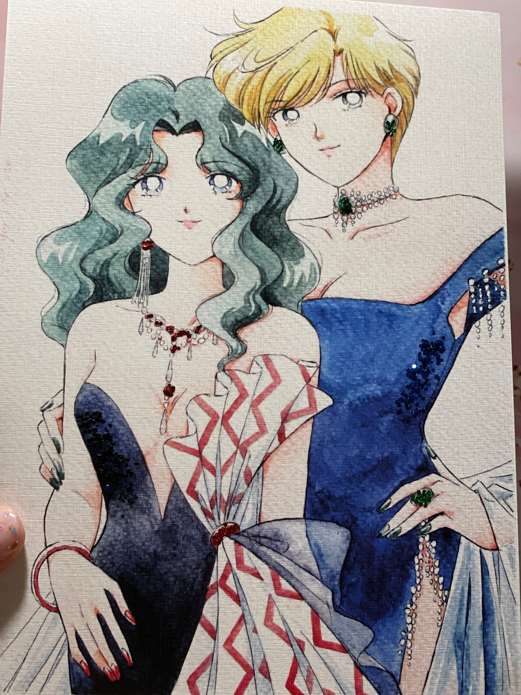 ”Night out” by Valery ASH, 2020. Decorated watercolour print