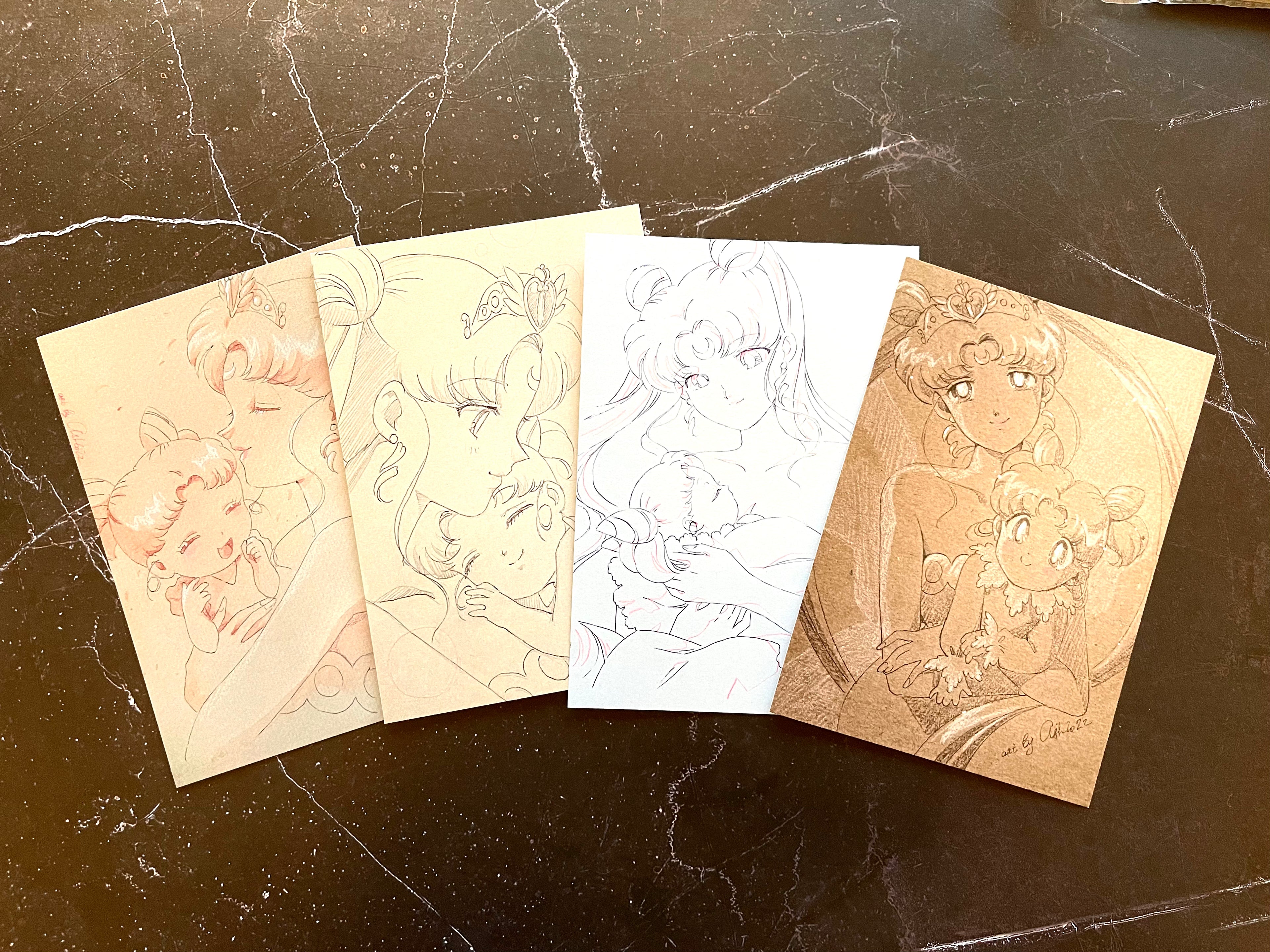 Postcard set "Young Mom”