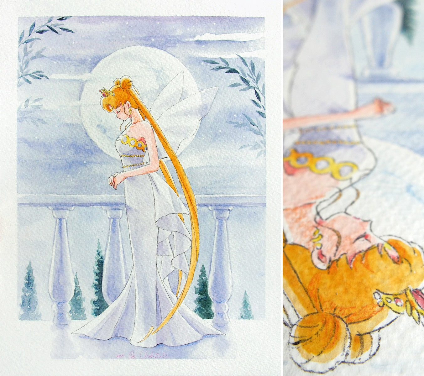 Fanart "The Queen's prayer", 2022. Postcard / print